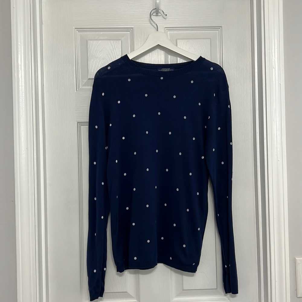 PULL&BEAR MENS M polkadot long sleeve shirt
